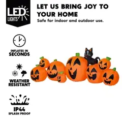Joyfy 10 FT Long Halloween Inflatables Outdoor Decorations, 8 Pcs Inflatable Pumpkin with Black Cat for Halloween Party Yard Lawn Outdoor Decorations
