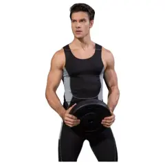 Anna-Kaci Active Men's Sleeveless Compression Tank Top with Mesh Panels and Stretch Moisture-Wicking Fabric
