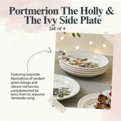 Portmeirion Christmas The Holly and Ivy Plates - Set of 4