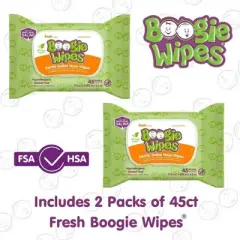Boogie Wipes Saline Nose Wipes Fresh Scent - 90ct