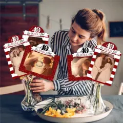 Big Dot of Happiness We Still Do - 40th Wedding Anniversary - Anniversary Party Picture Centerpiece Sticks - Photo Table Toppers - 15 Pieces