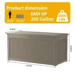 Chic Crate - 260 Gallon Water Resistant Resin Lockable Deck Box