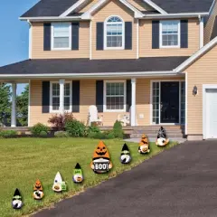 Big Dot of Happiness Halloween Gnomes - Yard Sign and Outdoor Lawn Decorations - Spooky Fall Party Yard Signs - Set of 8