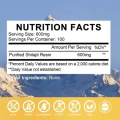 Mulittea Himalayan Pure Shilajit Resin,Support Energy,Strength & Immunity for Men & Women,60g