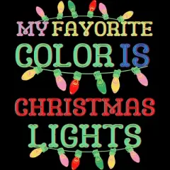 Junior's Design By Humans My Favorite Color Is Christmas Lights - Merry Christmas By SHOPP T-Shirt