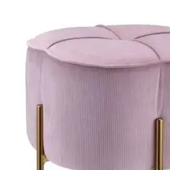 17" Bergia Velvet Ottoman Blush Pink - Acme Furniture
