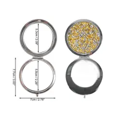 Unique Bargains Portable Rhinestones Cosmetic Mirror 1 Pc