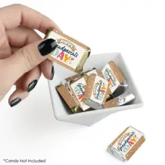 Big Dot of Happiness Happy Grandparents Day - Mini Candy Bar Wrapper Stickers - Grandma & Grandpa Party Small Favors - 40 Count