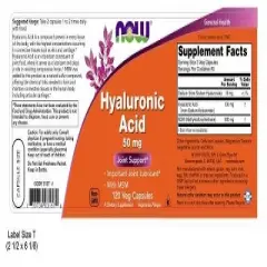 Hyaluronic Acid with Lignisul MSM by Now Foods  -  120 VegCap