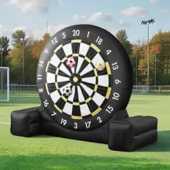 VEVOR Inflatable Soccer Dart Board, over 8 ft High Giant Soccer Dart Board with 9 Kick Balls & Air Pump, 2-Minutes Setup & Storage Bag, Black