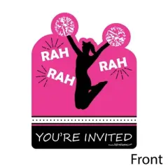 Big Dot of Happiness We've Got Spirit - Cheerleading - Shaped Fill-in Invitations - Birthday Party Invitation Cards with Envelopes - Set of 12