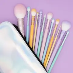 MODA Brush Posh Pastel Signature 13pc Makeup Brush Kit, Includes Highlighter, Crease, and Shader Makeup Brushes