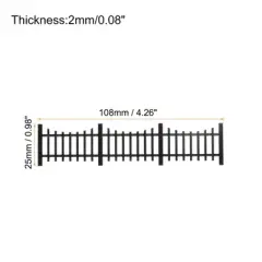 Unique Bargains Simple Style Miniature Garden Decorative Wood Picket Fences 2 Pcs