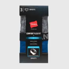 Hanes Premium Men's Briefs with Total Support Pouch 3pk - Gray/Blue/Black
