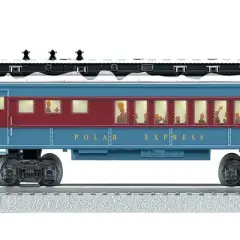 Lionel Trains The Polar Express Dinning Car Electric O Gauge Model Holiday Train Car with Interior Illumination and Operating Couplers