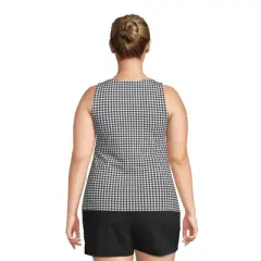 Lands' End Women's Plus Size DD-Cup Chlorine Resistant Square Neck Underwire Tankini Top Swimsuit Adjustable St