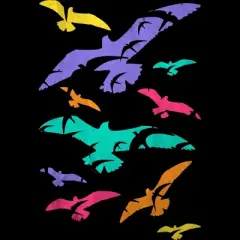 Women's Design By Humans Birds Flying In Color By Expo Racerback Tank Top