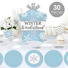 Big Dot of Happiness Winter Wonderland - Snowflake Holiday Party and Winter Wedding Decor and Confetti - Terrific Table Centerpiece Kit - Set of 30