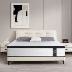 NicBex Medium Firm Cool Cover Memory Foam Hybrid Mattress for Comfy Sleep,Breathable Bed Mattress in a Box