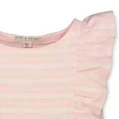Hope & Henry Girls' Organic Cotton Eyelet Ruffle Knit Top, Infant