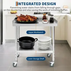 24x24x30 Inch Equipment Grill Stand Table Stainless Steel NSF Certified 400 Lbs Capacity with Adjustable Legs