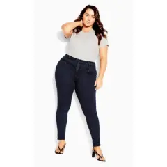 Women's Plus Size Harley Hi Waist Jean - Dark Denim | CITY CHIC
