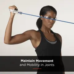 THERABAND Resistance Tubing, Hard PVC Handles, 48 IN, Blue, Extra Heavy Thickness, 5.8 LBS Resistance, Level 5