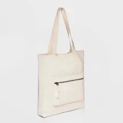 Girls' Canvas Photo Print Zipper Tote Bag - art class&trade; Cream