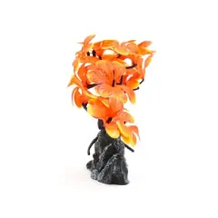 Unique Bargains Orange Plastic Tree rium Fish Tank Decorative Plant  Landscape Ornaments