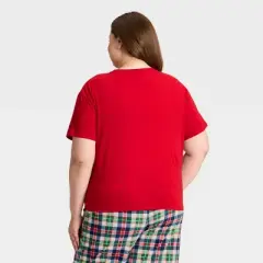 Women's "Cabin Crew" Short Sleeve Holiday Matching Family Pajama Shirt - Wondershop&trade; Red