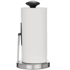 Jiallo Stainless Steel Paper Towel Holder with Black Knob and Tension Arm