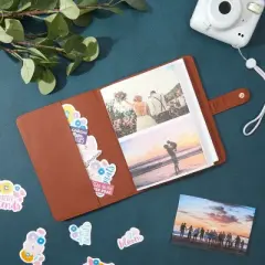 Okuna Outpost 112 Pictures Capacity Vintage Album Book Gift with Snap Fastener for 4x6 Inch Photos, Brown Leather