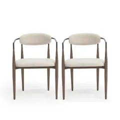 Christopher Knight Home Teuvo Modern Fabric Upholstered Iron Dining Chairs (Set of 2)