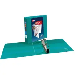 Avery 3" One Touch EZD Rings 670 Sheet Capacity Heavy Duty View Binder - Green: Polypropylene, 4 Pockets, D Rings
