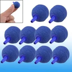 Unique Bargains Ball Shape Mineral Bubble Release Aquarium Air Stone Blue 0.9" 10 Pcs