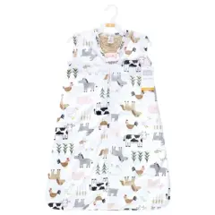 Hudson Baby Boys Plush Faux Fur Sleeping Bag, Wearable Blanket, Cute Farm