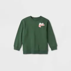 Kids' Peanuts Matching Family Holiday Sweatshirt - Green