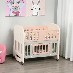 Qaba Foam Crib Toddler Mattress with Breathable Padding and Cover, Easy to Clean, 39" x 22", Pure White