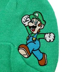 Super Mario Luigi Peekaboo Design Knit Beanie for Mens