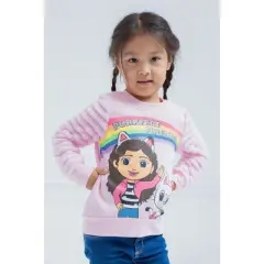 Dreamworks Gabby's Dollhouse Pandy Paws Girls Fleece Fur Sweatshirt Toddler to Big Kid