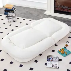 APRILSOUL Teddy Folding Sofa Chair with 5 Adjustable Positions Plush Floor Lounge Chair for Gaming, Meditation, and Relaxation