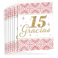 Big Dot of Happiness Mis Quince Anos - Quinceanera Sweet 15 Birthday Party Thank You Cards (8 count)