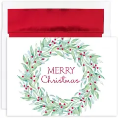 Simple Wreath Masterpiece Studios Boxed Holiday Cards 16 count pack