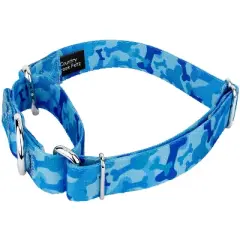 Country Brook Petz Blue Bone Camo Martingale Dog Collar