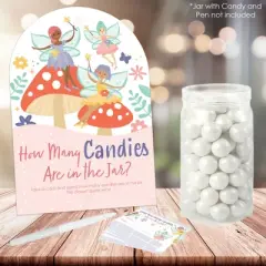 Big Dot of Happiness Let&rsquo;s Be Fairies - How Many Candies Fairy Garden Birthday Party Game - 1 Stand and 40 Cards - Candy Guessing Game