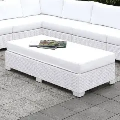 Alertis Patio Wicker Bench - White - miBasics