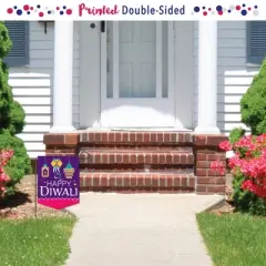 Big Dot of Happiness Happy Diwali - Outdoor Home Decorations - Double-Sided Festival Of Lights Party Garden Flag - 12 x 15.25 Inches