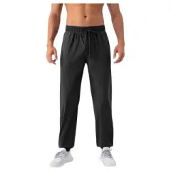 Anna-Kaci Active Men's Lightweight Stretch Lounge Pants with Adjustable Drawstring Waist and Straight Leg Fit