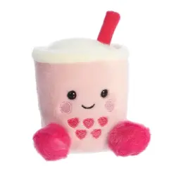 Aurora Mini Tangy Heart Boba Palm Pals Adorable Stuffed Animal Pink 5"