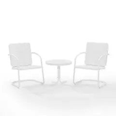 Bates 3pc Outdoor Chair Set - White - Crosley